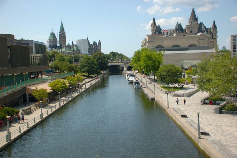 A water channel in a city