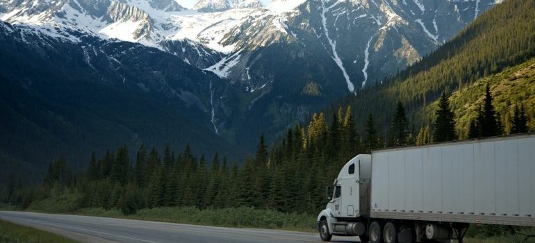 truck heading down the road near Oakville