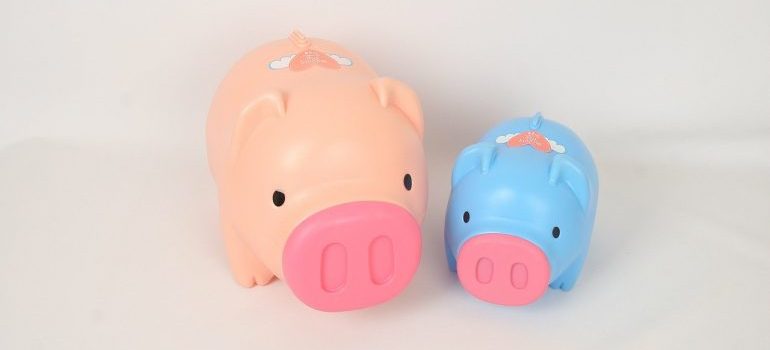 Two piggy banks.
