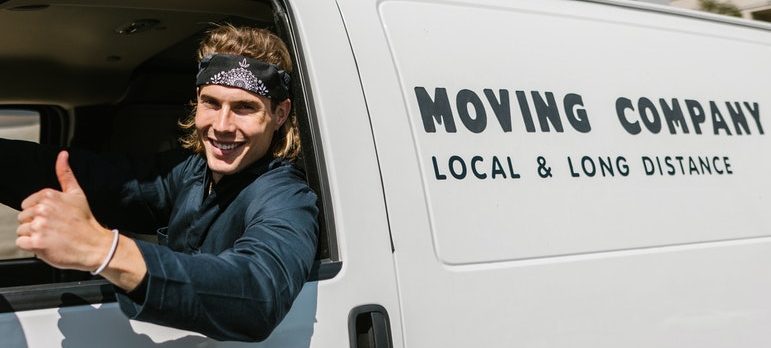 A guy in a moving van