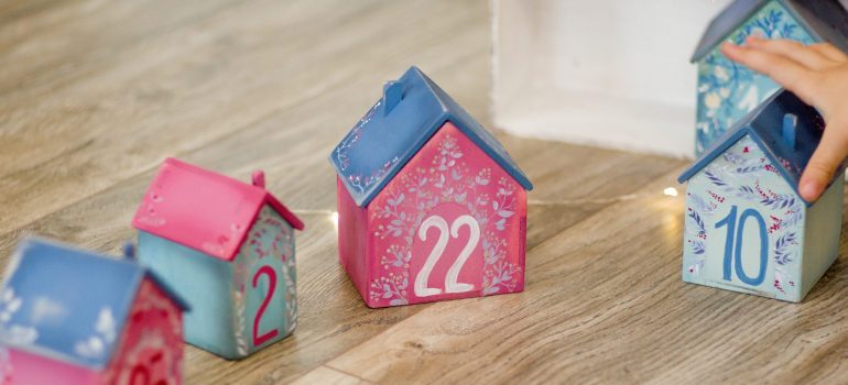 Model houses with numbers 