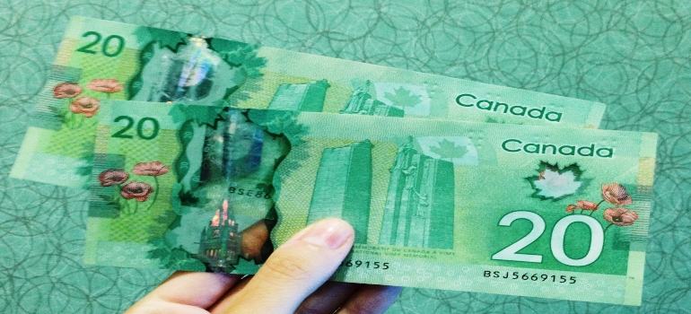 A person holding money
