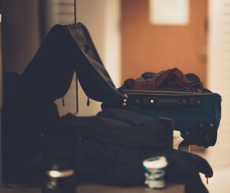 an open luggage