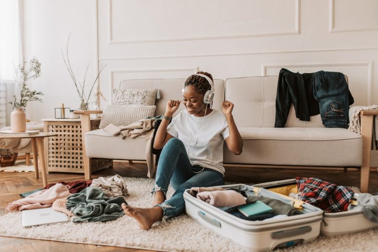 a woman packing