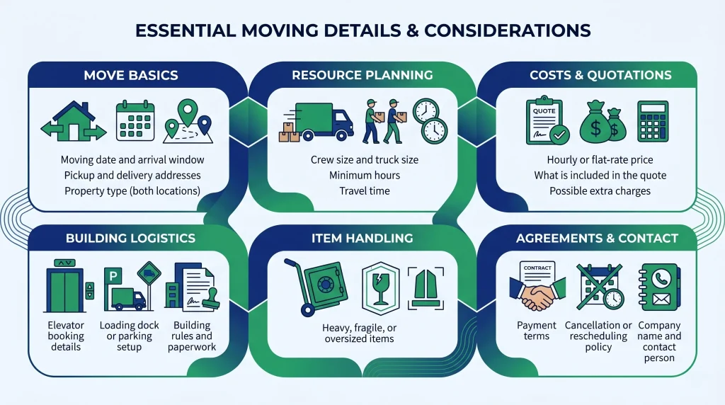 Final checklist before you confirm your movers.