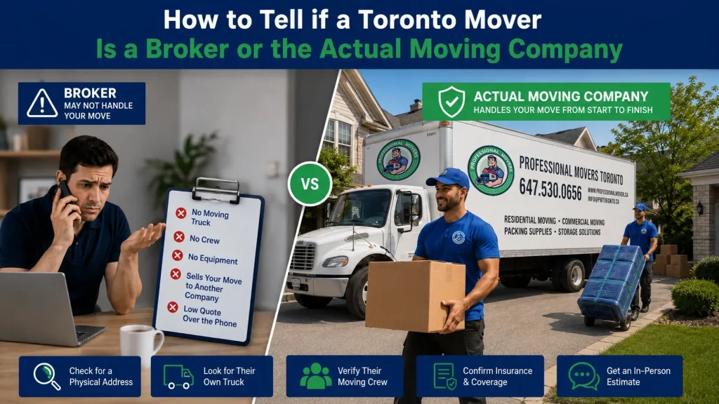 How to tell if a Toronto mover is a broker or actual mover,