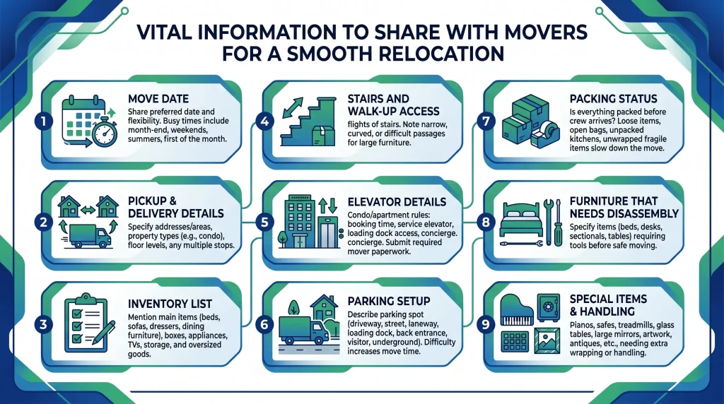 What details should you prepare before asking for a moving quote.