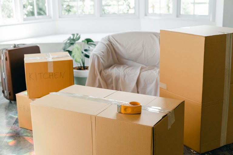 Furniture packed in boxes for prepare bulky items for your Toronto relocation.