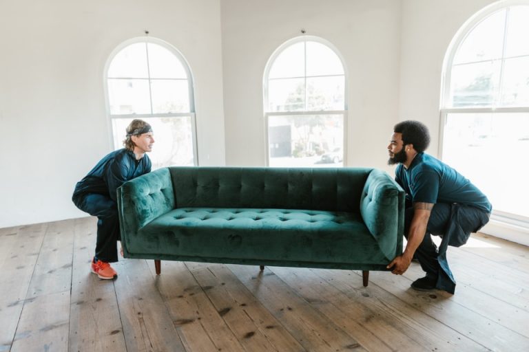 professional movers moving furniture
