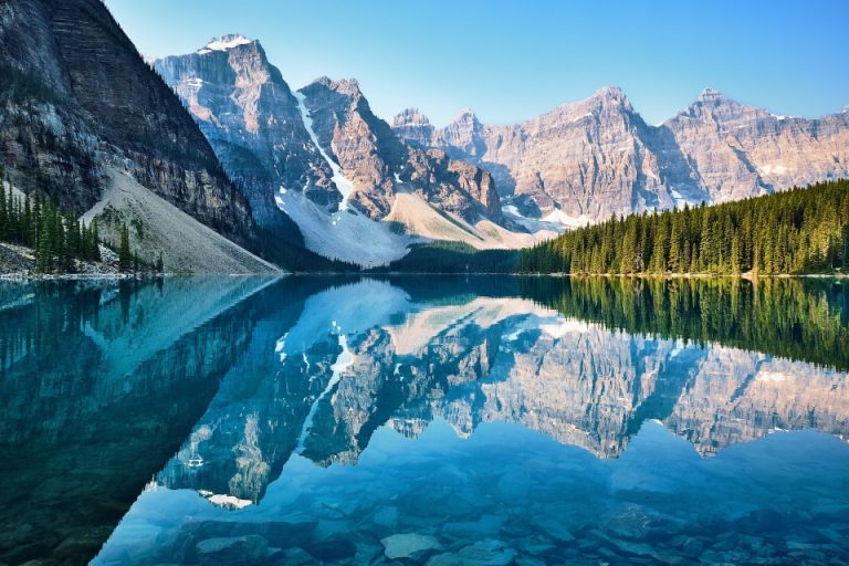 Mountains and a lake in Canada