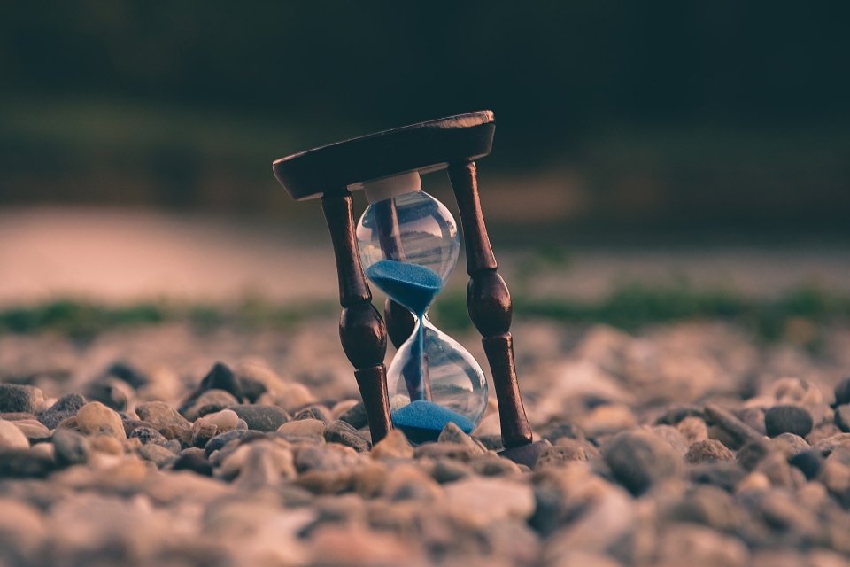 An hourglass in the sand