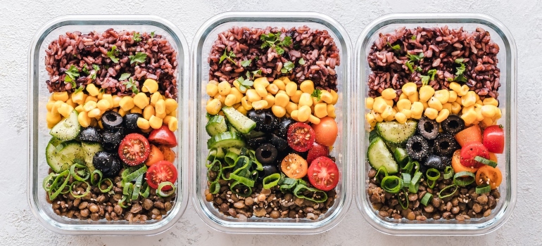 Bowls of healthy meals