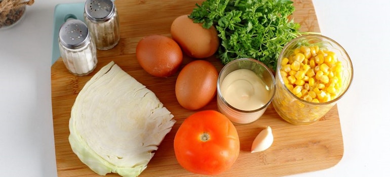 Fruit and vegetables on a table