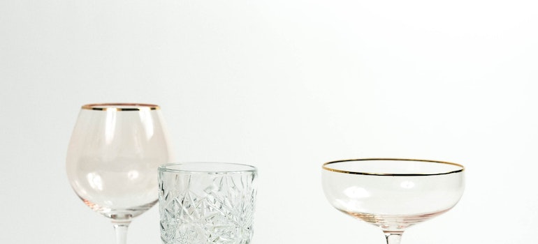 Empty crystal glasses