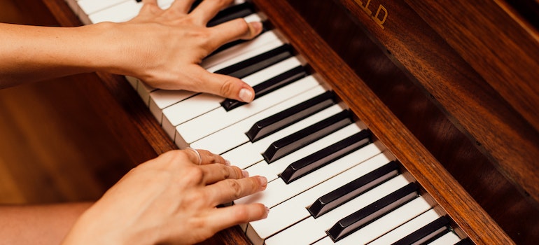 A person playing the piano