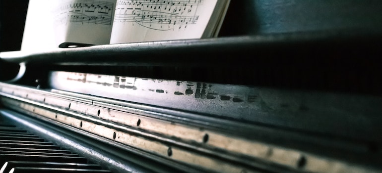 A grand black piano