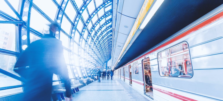 A person waiting for a train