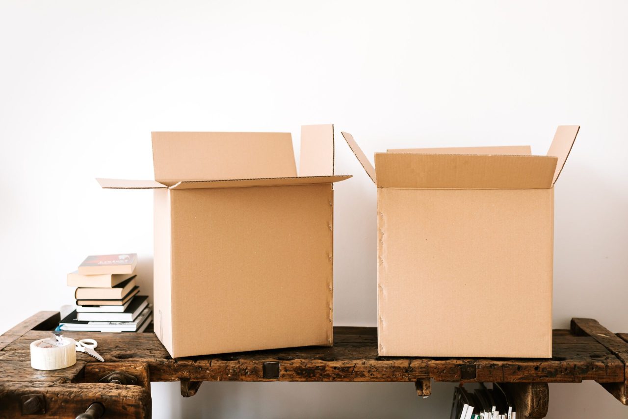 Moving boxes ready to be used for a move to Aurora in a week
