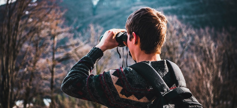 A person exploring nature