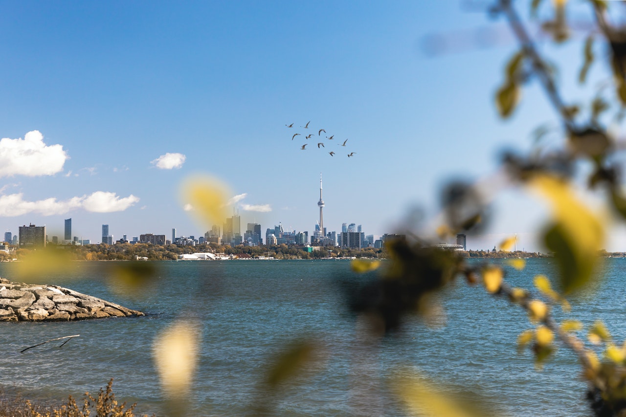 Lake Ontario and Toronto on a summer day
