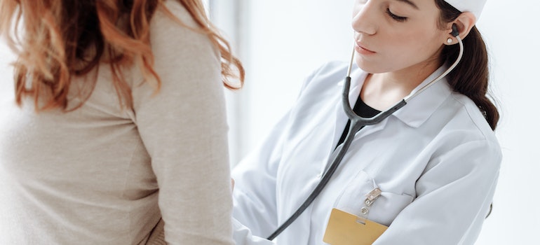 A woman with her patient