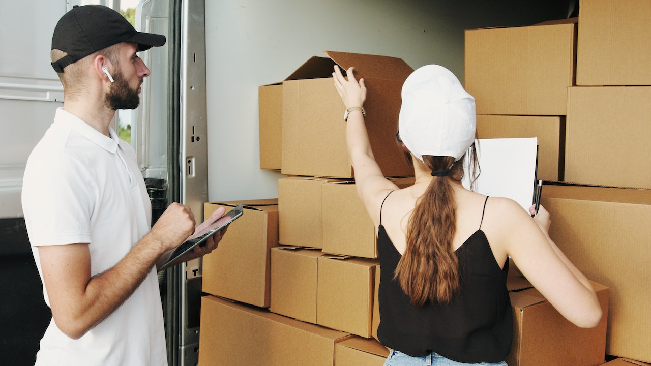 Movers loading a moving truck ready for moving across the city in Toronto