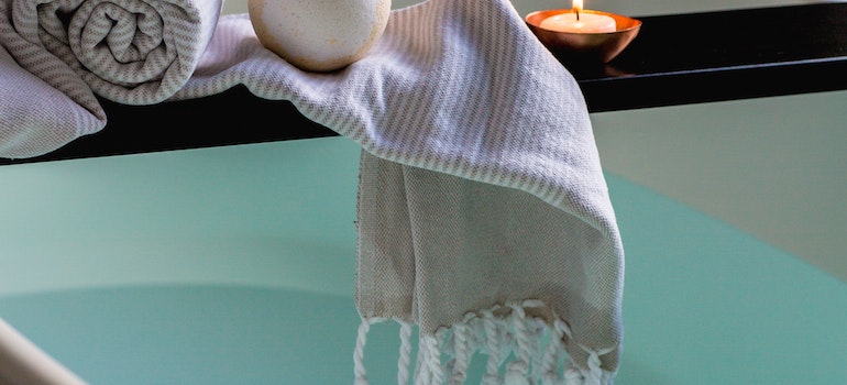 A towel in a spa center