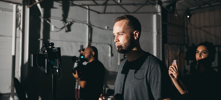 Filmmakers on a set