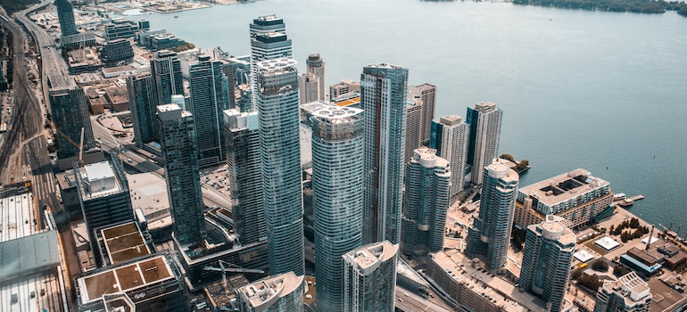 Toronto buildings seen from the above