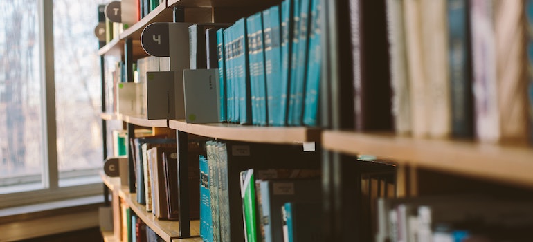 Books in a library