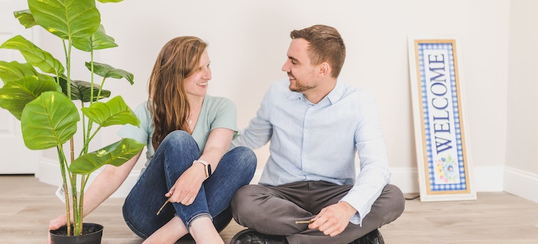 A couple in a new home