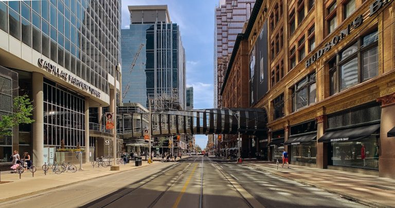 Buildings and a street in Toronto
