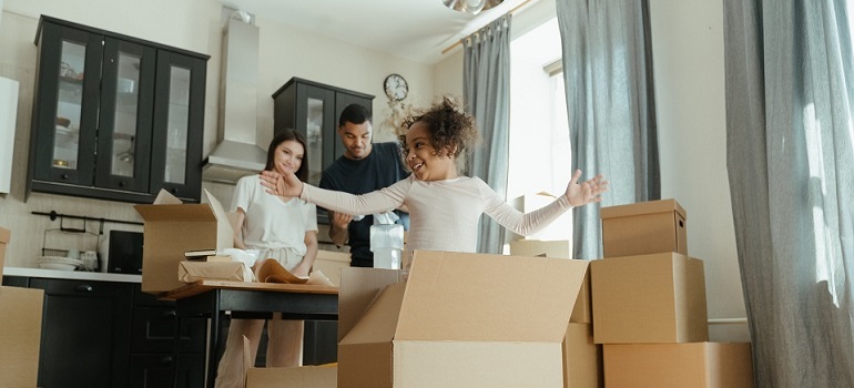 a family happy after the move to Toronto in September