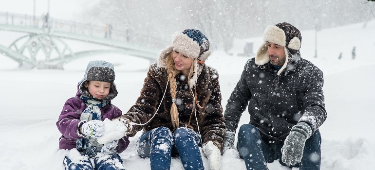 a family ready for their first winter in Ontario