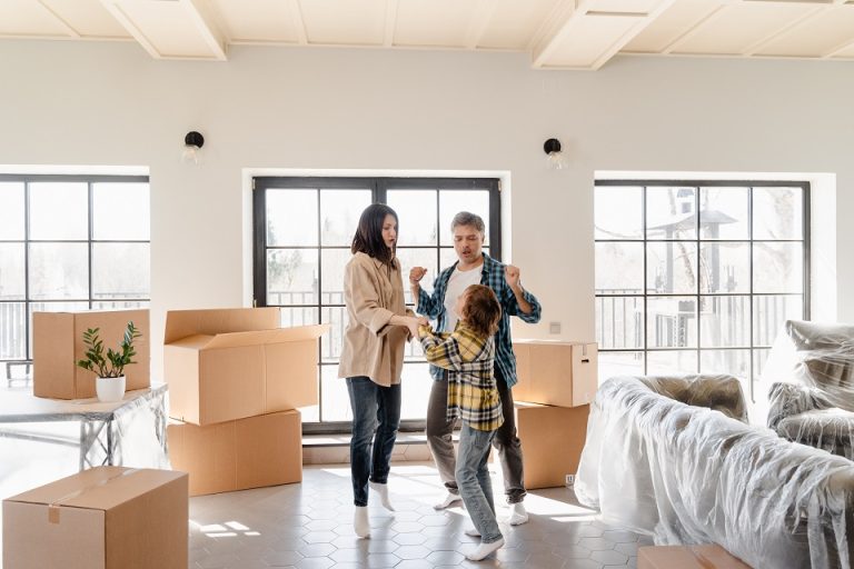 a family in their renovated home