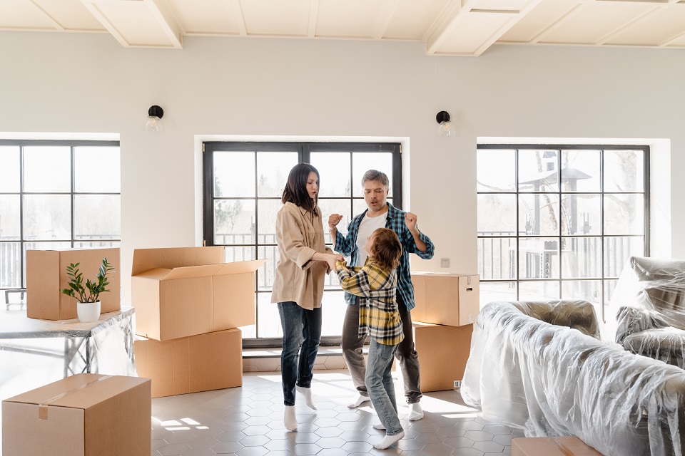 a family in their renovated home