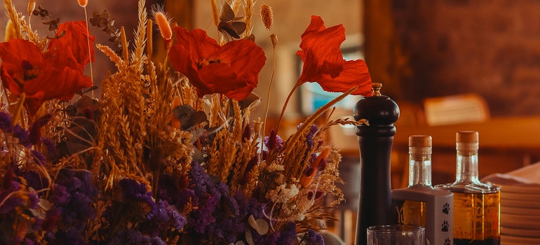a table set in a restaurant 