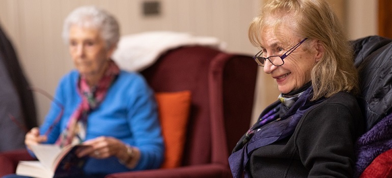 two seniors talking