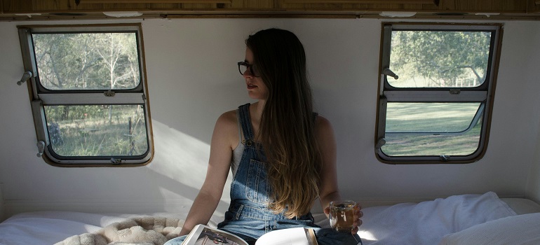 a young woman moving into a tiny home in Toronto