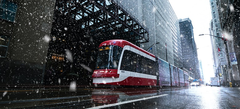 a snowy street in Toronto