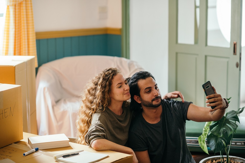 a couple in a new apartment