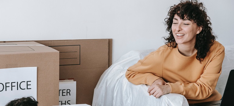 a girl in her new home after moving to Bradford 
