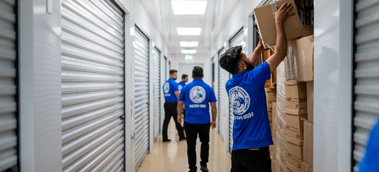 movers in a storage unit 