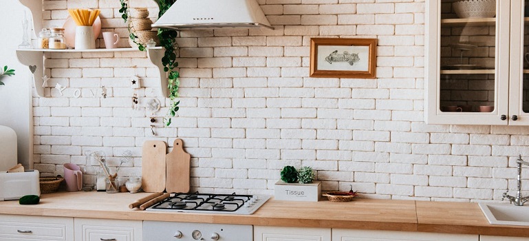 a counter of a person who doesn't need unpacking your kitchen after moving