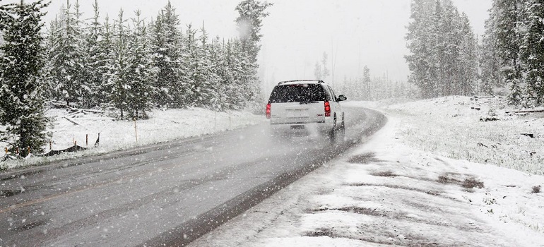 a car on a winter road
