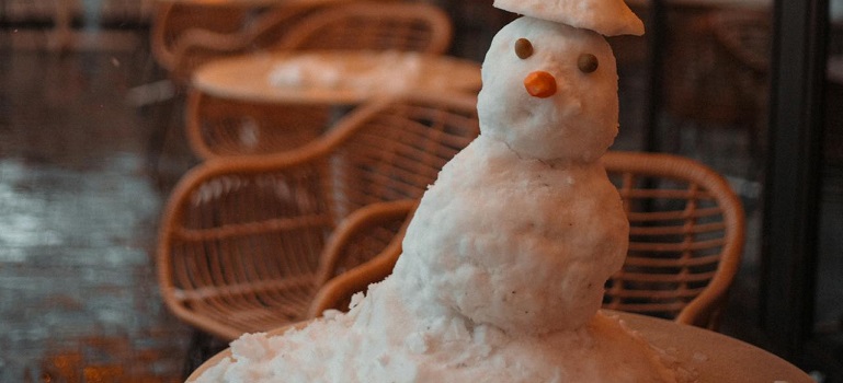 a snowman on a table