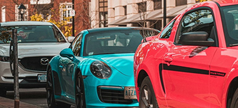 parked cars in a street