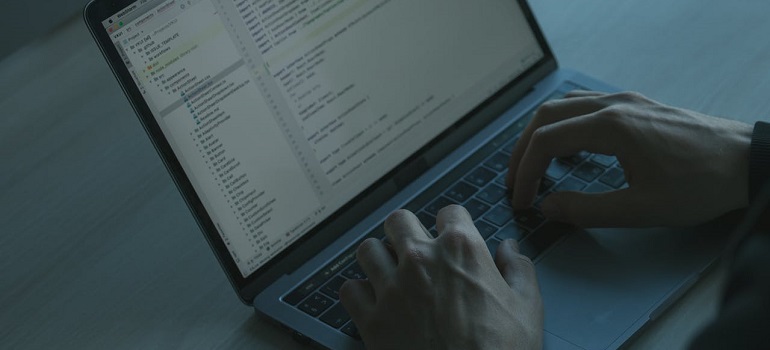 a man working on laptop