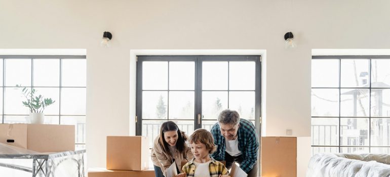 people in a new home