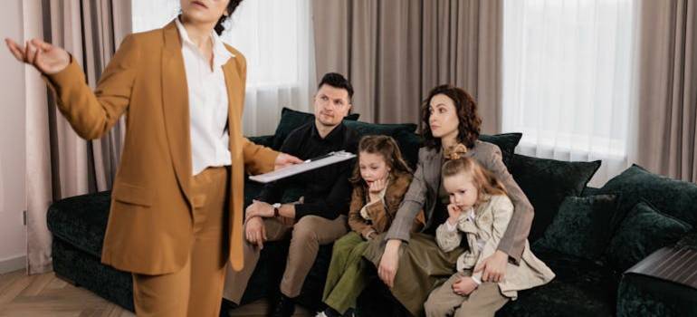 a realtor talking to people who are moving from Oakville to Mississauga with kids